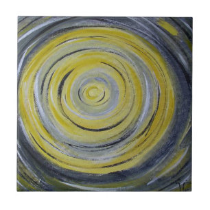 yellow grey white circles tile