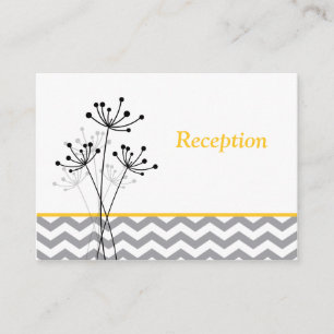 Yellow Grey White Floral Reception Enclosure Card