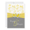 Yellow, Grey, White Joined Hearts Wedding Invite
