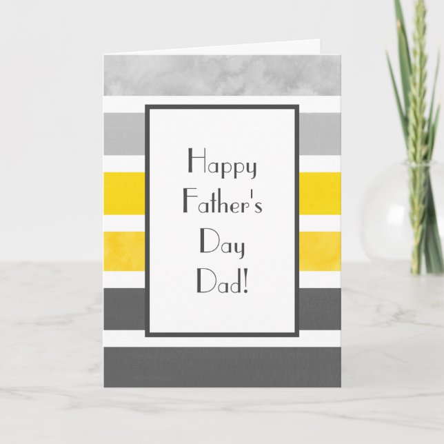 Yellow Grey White Stripes Card (Front)