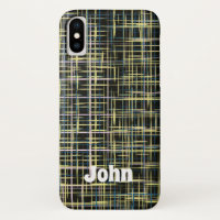 Yellow Grid Lines Art Pattern iPhone