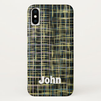 Yellow Grid Lines Art Pattern iPhone iPhone X Case