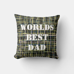 Yellow Grid Lines Art Pattern Worlds Best Cushion