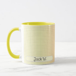Yellow Grid Pattern Stylish Modern Custom Mug