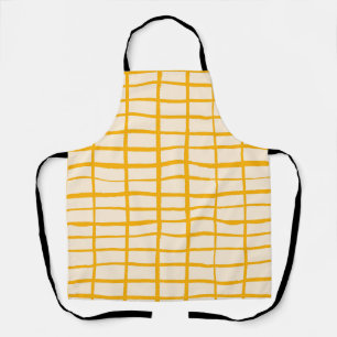 Yellow grid simple pattern apron