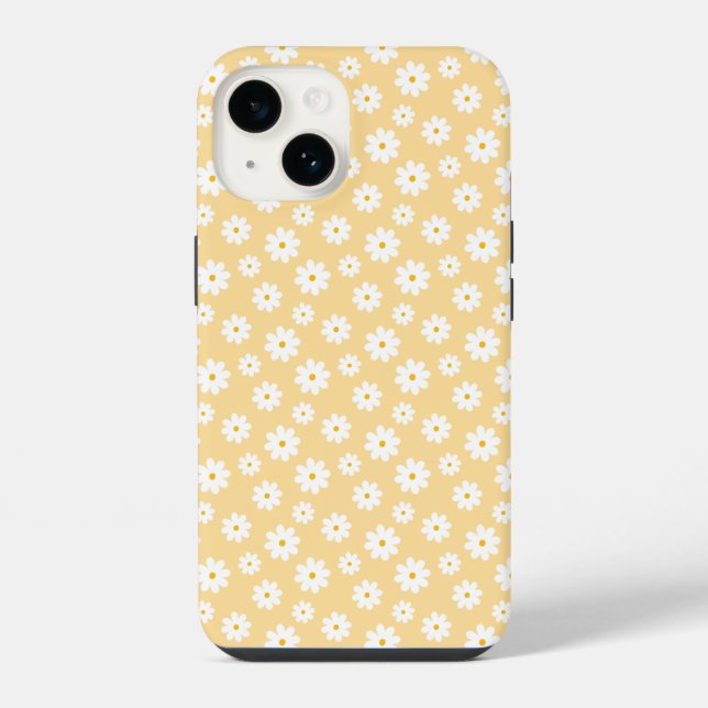 yellow groovy daisy flower iPhone case (Back)