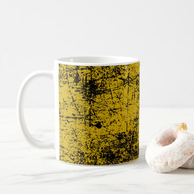 Yellow Grunge Coffee Mug (With Donut)