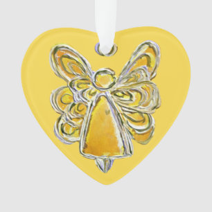 Yellow Guardian Angel Christmas Pendant Ornament