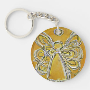Yellow Guardian Angel Custom Keychain