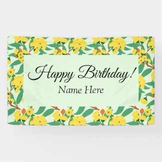 Yellow Gum Tree Flowers Banner