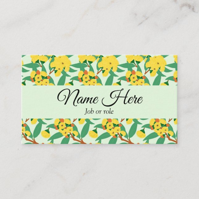 Yellow Gum Tree Flowers Business Card (Front)