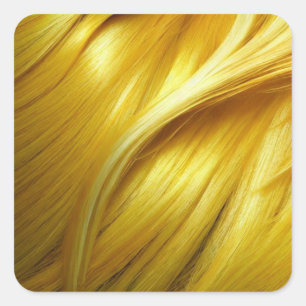 Yellow Hair Background Square Sticker