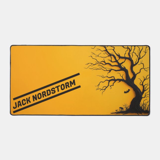 Yellow Halloween Desk Mat (Front)