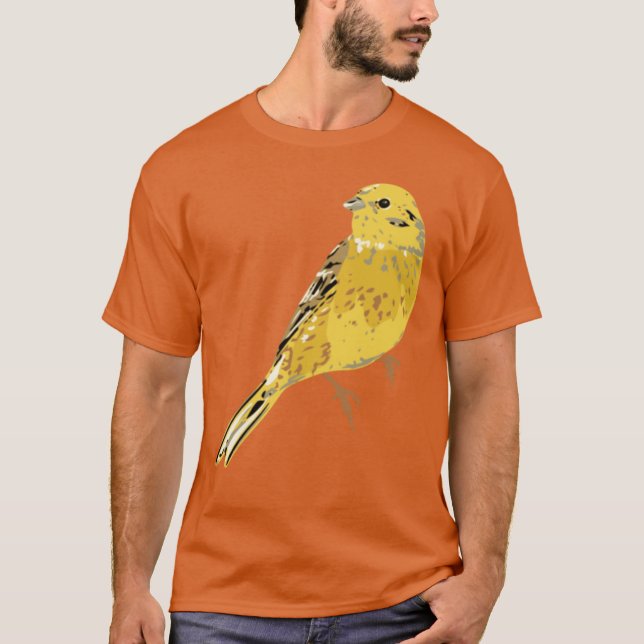 Yellow Hammer Bird Illustration Oversized T-Shirt (Front)