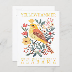 Yellow Hammer Bird of Alabama USA Travel Postcard