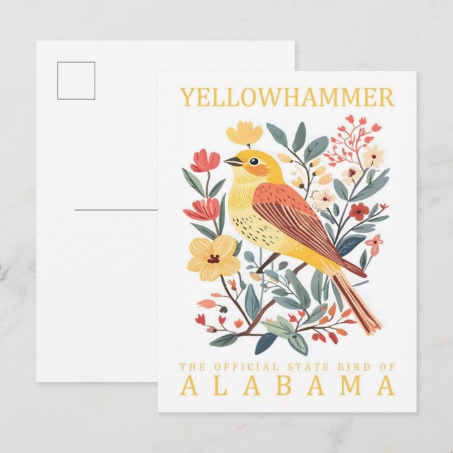 Yellow Hammer Bird of Alabama USA Travel Postcard (Front/Back)