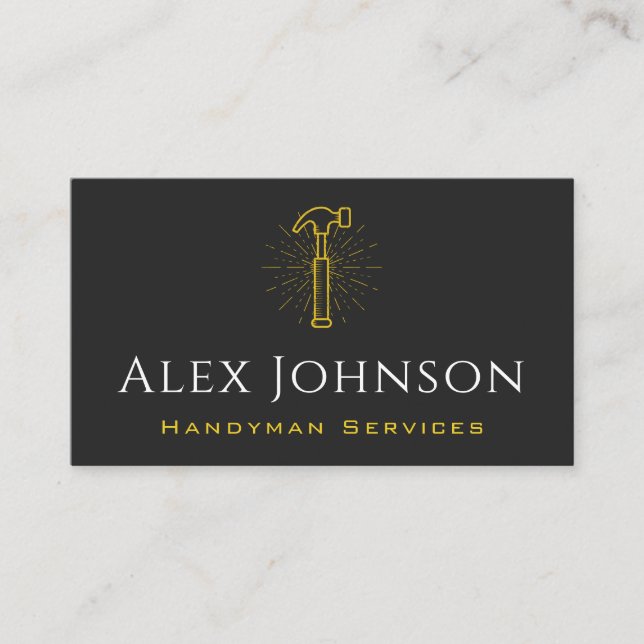 Yellow Hammer Handyman Tool Home Remodeling Repair Business Card (Front)