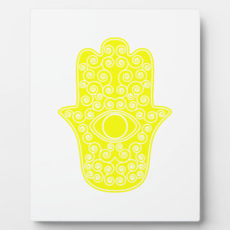 Yellow Hamsa-Hand of Miriam-Hand of Fatima.png Plaque
