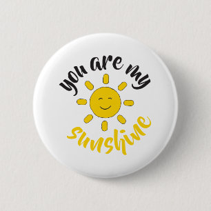 Yellow Hand Drawn Sun Hello Sunshine Image Sun Art 6 Cm Round Badge