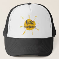 Yellow HandDrawn Sun Hello Sunshine Image Text Art