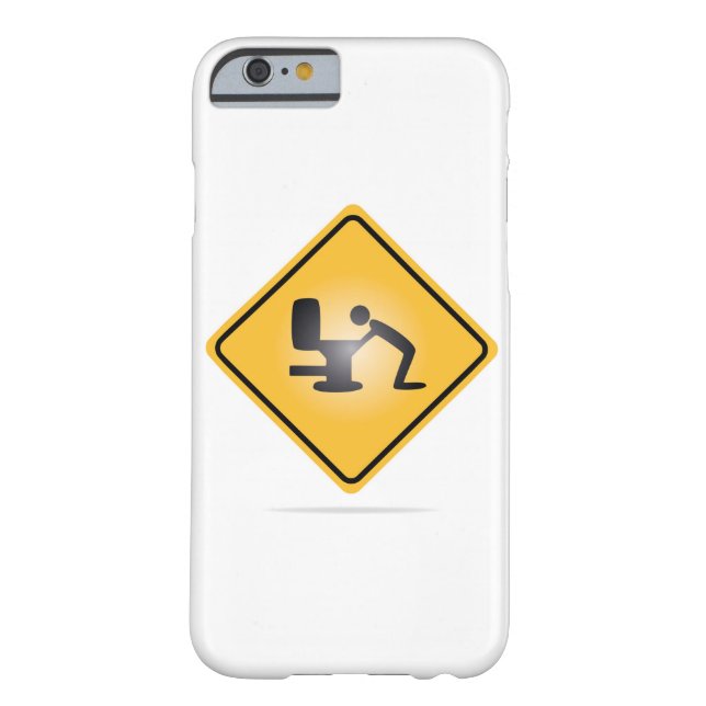 Yellow hangover warning sign phone case (Back)