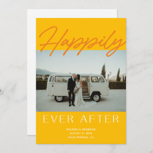 Yellow Happily Ever After Wedding Announcement