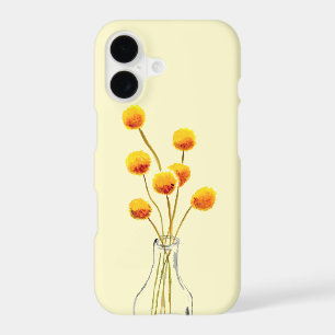Yellow happy Billy Button flowers Australian art