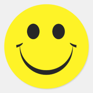 Yellow Happy Face Birthday Classic Round Sticker