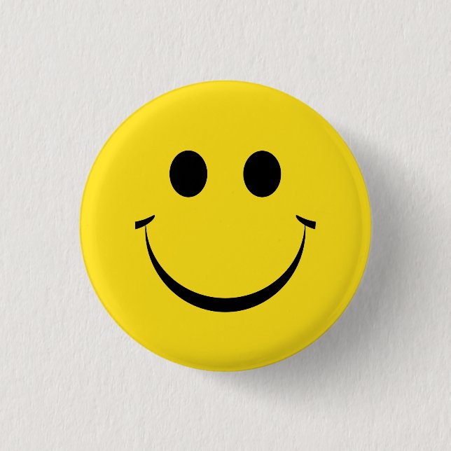 Yellow Happy Face Birthday Cute  3 Cm Round Badge (Front)