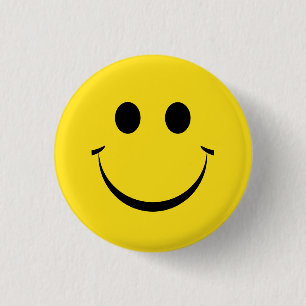 Yellow Happy Face Birthday Cute 3 Cm Round Badge