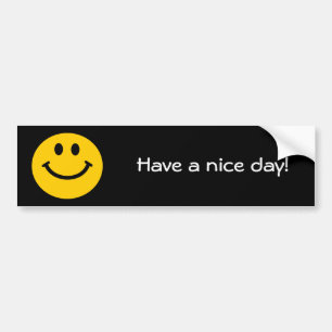 Yellow Happy Face Bumper Sticker
