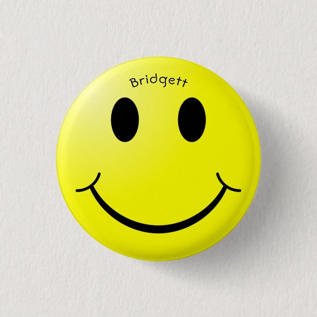 Yellow Happy Face Custom 3 Cm Round Badge (Front)