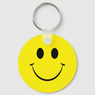 Yellow Happy Face Key Ring