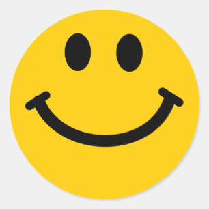 Yellow happy face stickers