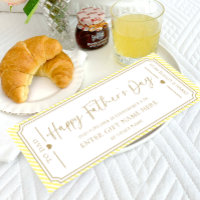 Yellow Happy Father's Day Gift Voucher Card