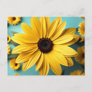 Yellow Happy Floral Postcard