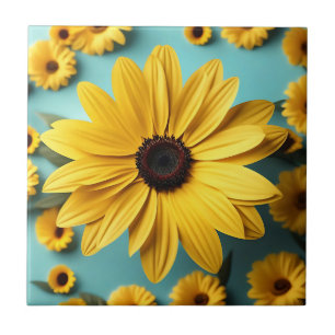Yellow Happy Floral Tile