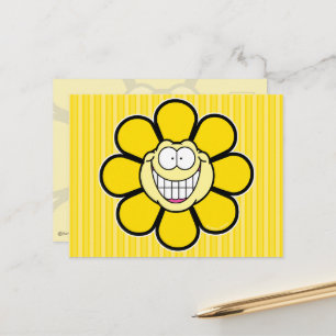 Yellow Happy Flower Screwball Graphics Postcard