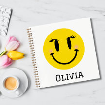 Yellow Happy Girly Face, Fun Personalised