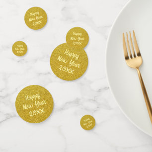 Yellow Happy New Year Confetti