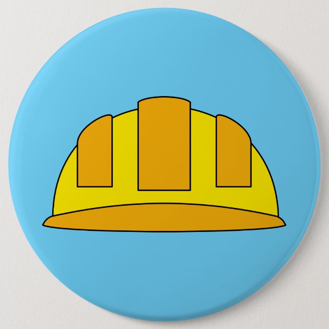 Yellow Hard Hat Cartoon 6 Cm Round Badge (Front)