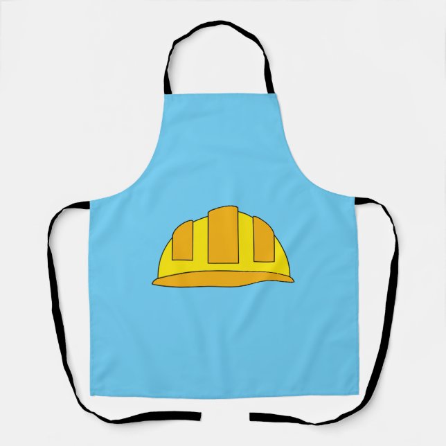 Yellow Hard Hat Cartoon Apron (Front)