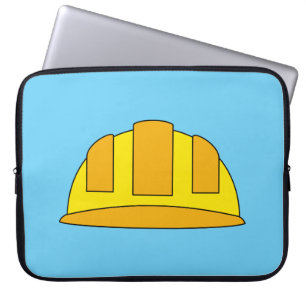Yellow Hard Hat Cartoon Laptop Sleeve