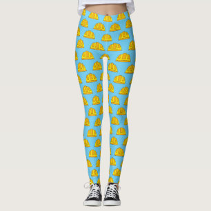 Yellow Hard Hat Cartoon Leggings