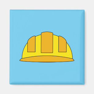 Yellow Hard Hat Cartoon Magnet
