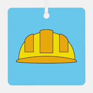 Yellow Hard Hat Cartoon Metal Tree Decoration