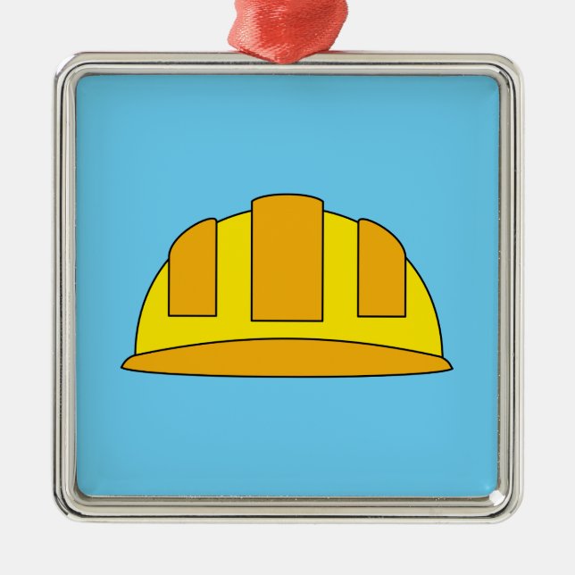 Yellow Hard Hat Cartoon Metal Tree Decoration (Front)