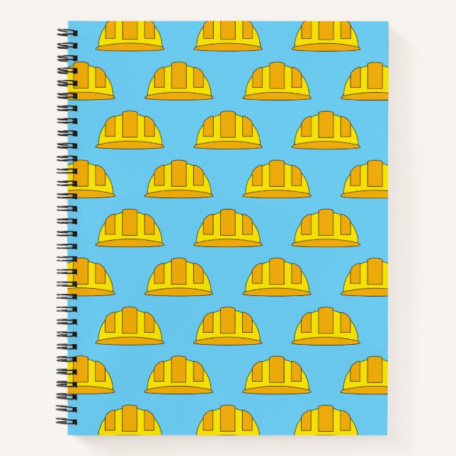 Yellow Hard Hat Cartoon Notebook (Front)