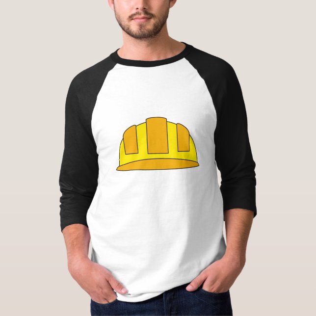 Yellow Hard Hat Cartoon T-Shirt (Front)