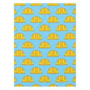 Yellow Hard Hat Cartoon Tablecloth